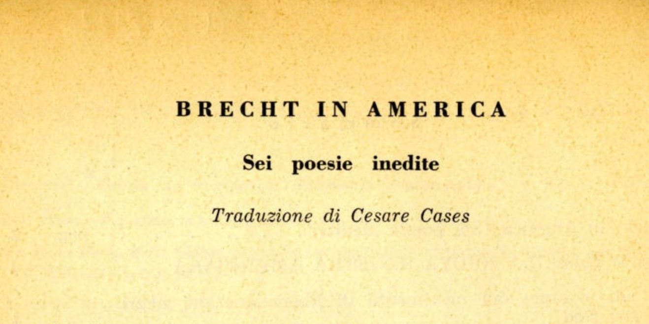 Brecht in America. Sei poesie inedite - Fondazione Gramsci Emilia-Romagna