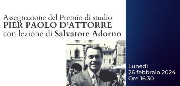 (Italiano) Assegnazione del Premio di studio Pier Paolo D’Attorre con lezione di Salvatore Adorno